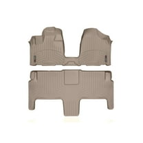 WeatherTech Custom Fit FloorLiners compatible with 2013-2016 Chrysler Town & Country Van - 1st Row Over-The-Hump & 2nd Row, Tan
