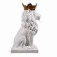 thumbnail image 3 of Escultura Hi-Line de 37 cm de león blanco con corona dorada, 3 of 7