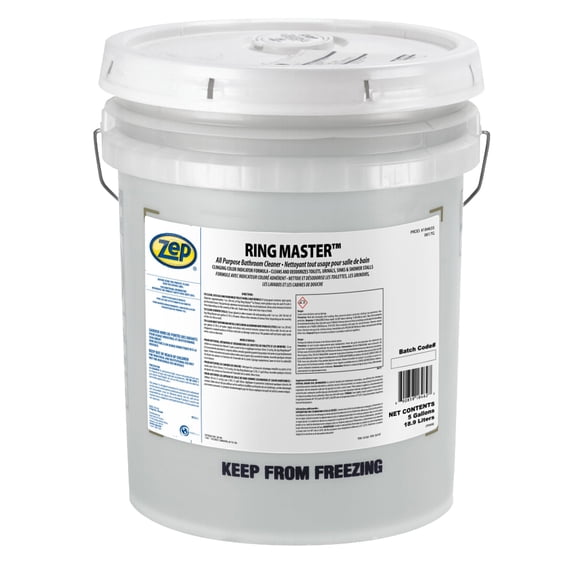 Zep Ring Master All Purpose Bathroom Cleaner - 5 Gal (Each) - 184635 - Cleans and Deodorizes Toilets, Urinals, Sinks, and Shower Stalls