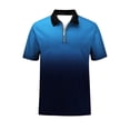 thumbnail image 3 of Men's 1/4 Zipper Gradient Shirts 2025 Short Sleeve Casual Outdoor Tennis T Shirt Fashion Slim Fit Golf Shirts, 3 of 5
