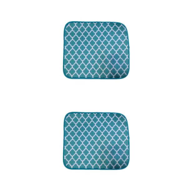 Inteprter Protege la encimera Cojines Platos delicados - Alfombrilla para secador de platos Protege la encimera de arañazos y rozaduras Lago azul Largo 40*45cm 2Conjunto