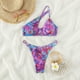 thumbnail image 2 of Un hombro de dos piezas bikini suave cómodo piel agradable 2 unidades traje de baño bikini traje de baño para playa fiesta colorido L, 2 of 8