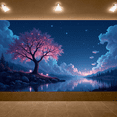 thumbnail image 4 of LUUFILx Mystical Tree Landscape Backdrop Background Scenic Banner Nature Photography Props Party Decorations Evening Celebration Sky Stars Decor, 4 of 7