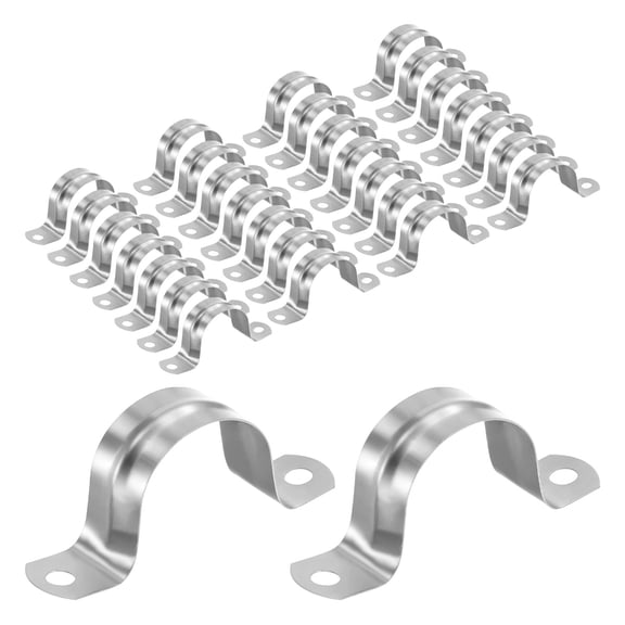 Uxcell 30-Pack Conduit Clamps, 1-1/4 in 304 stainless steel Rigid Pipe Strap M32 U Bracket Pipe Clamps for Plumbing