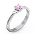 thumbnail image 3 of Birthstone Heart Ring with Shoulder Accents - Pink Tourmaline (October), 3 of 4