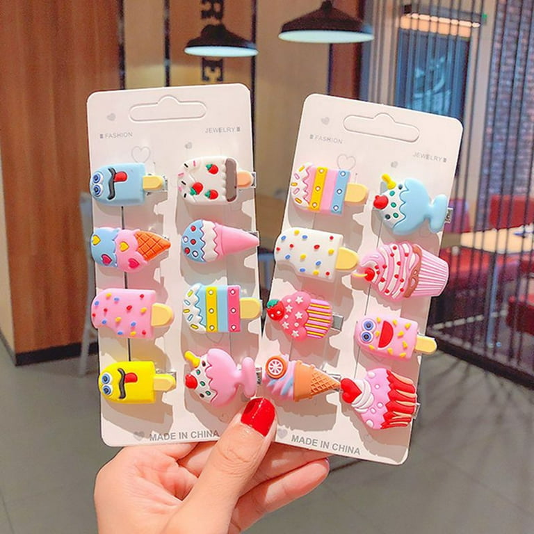 30pcs candy cute hair clips mix colors barrette food quirky kawaii original  handmade in gift box