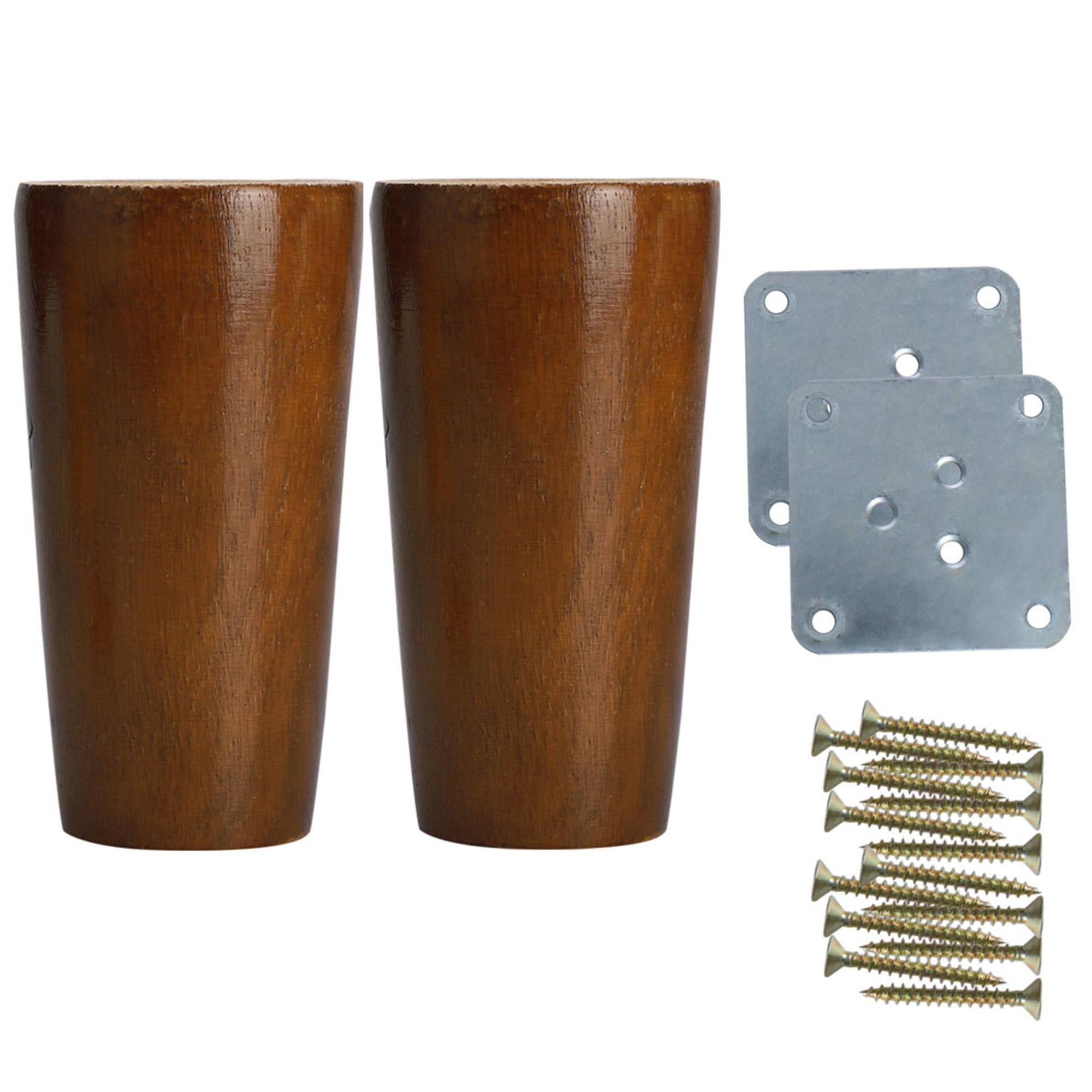 4" Round Solid Wood Furniture Leg Chair Table Feet Set of 2