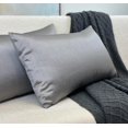 thumbnail image 4 of Aiking Home 12x24 Inches Faux Silk Rectangular Throw Pillow Cover, Zipper Closure, Charcoal (Set of 2), 4 of 6