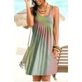 thumbnail image 2 of Vestido corto con estampado de teñido anudado, sin mangas, vestido plisado, verde rosa, 4XL Advancent AP002087-71, 2 of 7