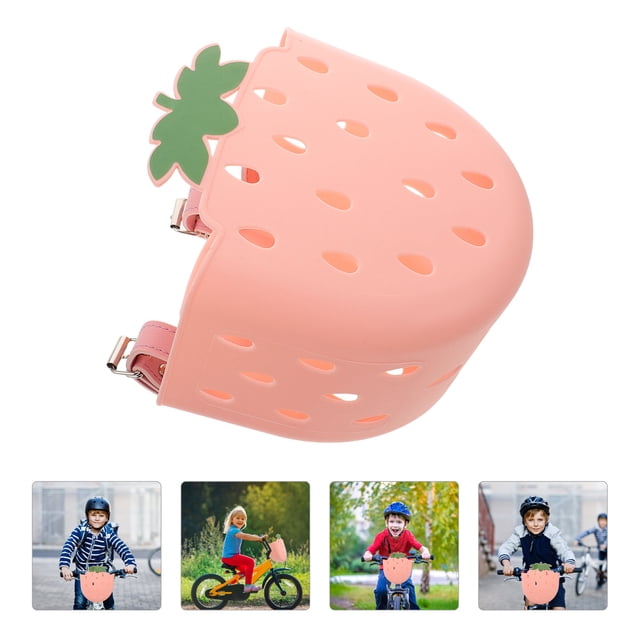 CHICHUMID 2Pcs Handlebar Basket Pink Plastic Storage for Kids Tricycles Riding Experience