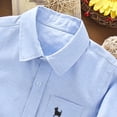 thumbnail image 7 of Boys' Button Down Shirt Long Sleeve - 100% Cotton Puppy Embroidered Casual Shirt for Kids, Blue, Sizes 3-16 Years,Size 11-12 T, 7 of 7