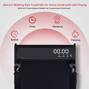 Foldable Walking Pad Treadmill with Handles, 3.0HP Compact Portable Running Machine for Home Fitness, 350LBS Capacity