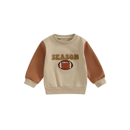 

GXFC Toddler Girls Boys Fall Sweatshirt Clothes 6M 1T 2T 3T 4T Kids Long Sleeve Letter Rugby Print Pullovers Tops Casual Autumn Clothing for Child