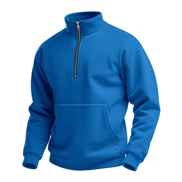 cfhntfmh Men's Half Zip Sweatshirt Slim Long Sleeve Lightweight Knitted Tops Casual Mock Neck Pullover Sweatshirts with Pockets