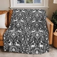 thumbnail image 3 of Throw Blanket Fleece Throw Blanket 40x50in, Grey Boho Reindeer Middle Century Soft Lightweight Bed Blankets Vintage Plant Fuzzy Couch Blankets for All Season, 3 of 7