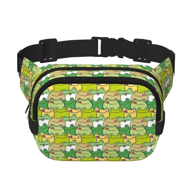 Easygdp Cartoon Frog Fanny Packs para Mujeres y Hombres, Bolsa de Cinturón, Bolsos de Cruz para Trabajo/Correr/Senderismo