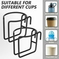 thumbnail image 2 of 2 Pcs Shopping Cart Cup Holder, Stainless Steel Portable Cup Holder with Bottom Bar Shopping Cart Drink Holder for Hanging Cup Holder for Hanging Cup Tapered Cup Milk Bottle, Black, 2 of 6