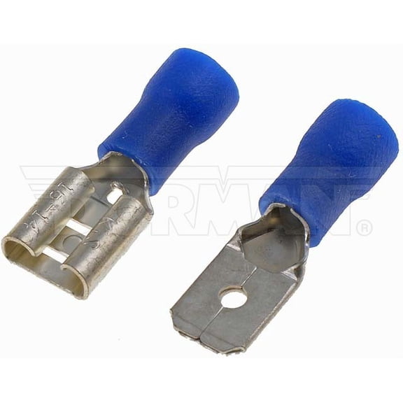 Dorman 85449 16-14 Gauge Male/Female Set Bullet Terminal, .250 In., Blue