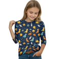 thumbnail image 4 of Abcomgle Girls Summer Tshirts 4-16 Summer 3/4 Sleeve Toddler Girls T-Shirts Dinosaur Graphic Toddler T-Shirt Casual Crewneck Cotton Tops, 4 of 5