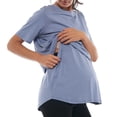 thumbnail image 2 of Frostluinai Women's Oversize Nursing Breastfeeding Shirts Hidden Slit Double Layer Maternity Shirt Short Sleeve Loose Fit Maternity Tops, 2 of 7