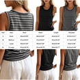 thumbnail image 3 of Karymi Tops for Women Trendy Horizontal Striped Crew Neck Wide Strap Tank Top, Shift Casual Sleeveless Camisole, Everyday Wear Tee Summer Tops, 3 of 8