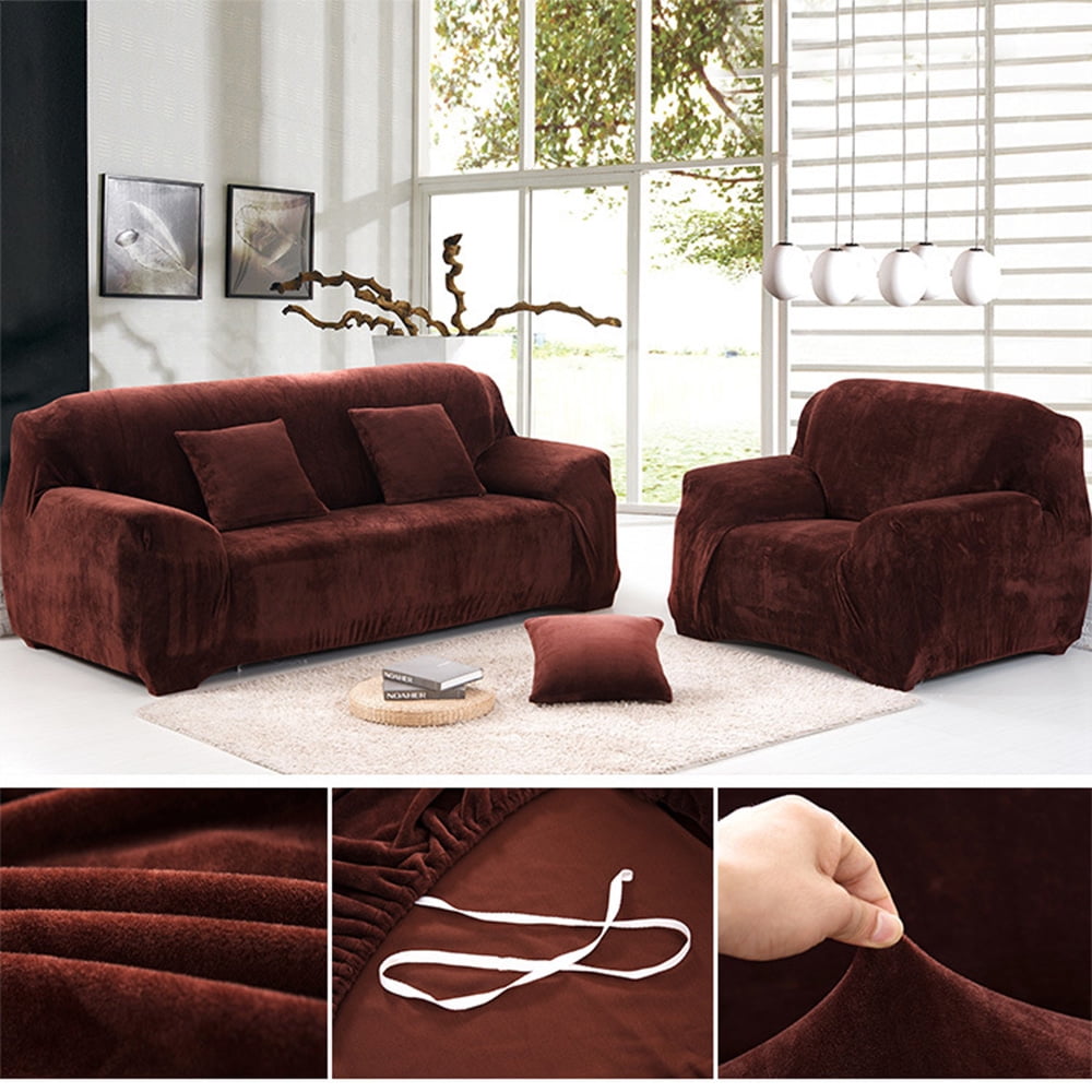 Stretch Velvet Sofa Cover Slipcovers Waterproof Couch Cushion Cover