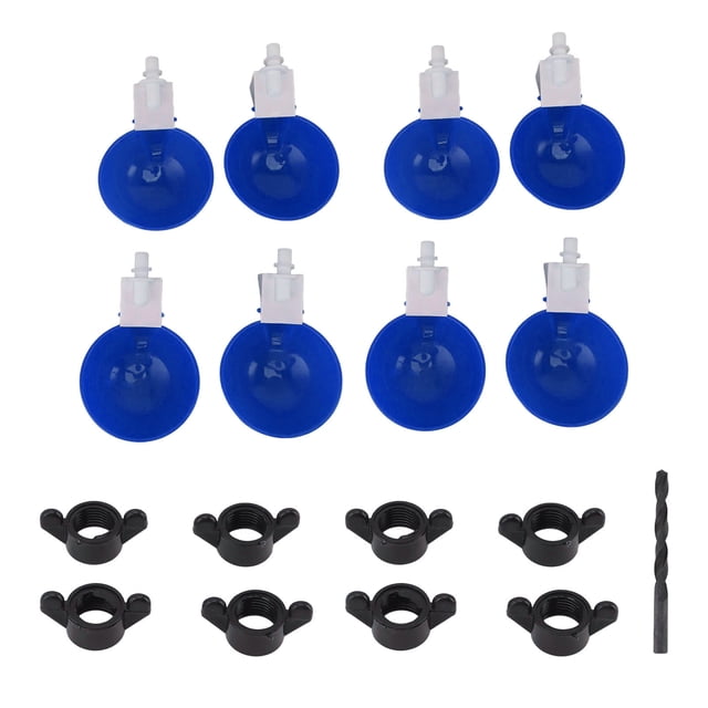 8 bebederos automáticos grandes para pollos, universales y espesados, color azul
