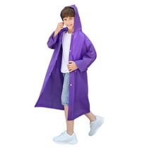 Sopiago Raincoats for Kids, Reusable Rain Ponchos with Hood and Sleeves Lightweight Waterproof Rain Coats for Boys and Girls (Purple,Onesize)
