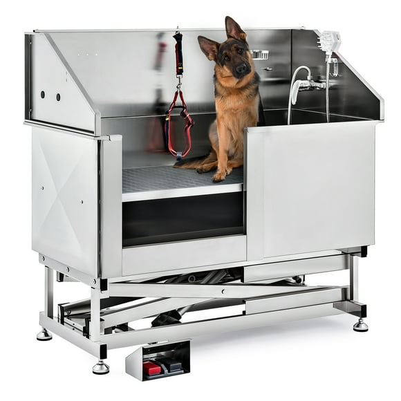 Baignoire de Toilettage pour Chiens 50 ", Station de Bain Électrique Professionnelle pour Animaux de Compagnie, pour Salon à Domicile, Chenil Vétérinaire