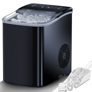 Portable Counter Top Self Cleaning Ice Maker Machine -  26lbs/24Hours with Ice Scoop, Basket, Black