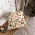 thumbnail image 5 of KLL Peach With Leaves1 Decorative Throw Pillow Covers Velvet Soft for Couch Sofa Bedroom Living Room Outdoor (No pillow core)- 18"x18", 5 of 5