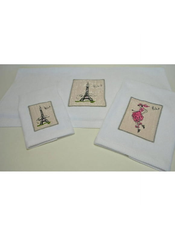 Sherry Kline Paris Embroidered Decorative 3-piece Towel Set