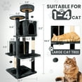 thumbnail image 3 of NINESHI 58" Cat Tree Large Cat Tower Condo w/ Multi-Level Scratching Post for All Indoor Cats, Deep Gray, 3 of 8