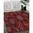 thumbnail image 2 of Ahgly Company Indoor Round Patterned Maroon Red Area Rugs, 6' Round, 2 of 6