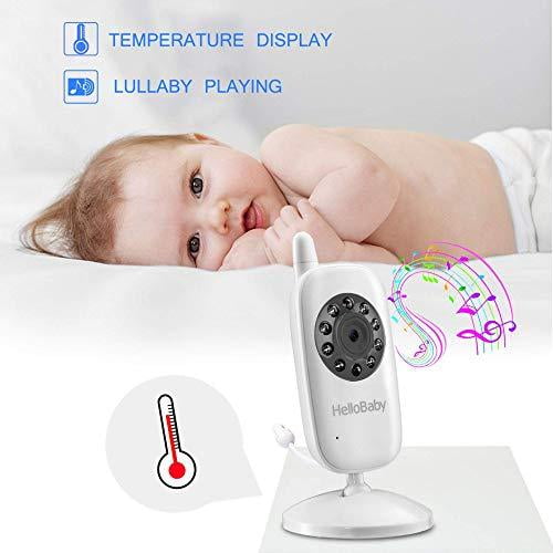 Video Baby Monitor with Camera and Audio Keep Babies Safe with Night  Vision, Talk Back, Room Temperature, Lullabies, White Noise, 290m Range and  Long Battery Life (HB32) 