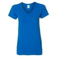 thumbnail image 5 of Gildan Women’s V-Neck T-Shirt, Heavy Cotton Short Sleeve V Neck Tee | Royal, Sizes S-3XL Pack-1, 5 of 5
