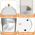 thumbnail image 5 of Dustproof Toothbrush Holders with Cover, Rotating Electric Toothbrush and Toothpaste Holder for Bathroom Countertop, 3 Slots Makeup Brushes Organizer, Transparent, 5 of 14