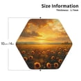 thumbnail image 2 of Disketp Sunflower Sunset Rainfall Funny Coasters,4 Pcs Leather Coasters with Holder, Perfect Housewarming Hostess Gifts,Protect Furniture from Water Marks Scratch and Damage-Hexagon, 2 of 6