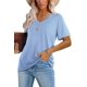 thumbnail image 2 of Camiseta Básica para Mujer Lunivop Verano Casual Cuello en V Manga Corta Color Sólido, 2 of 4