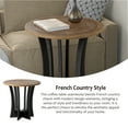 thumbnail image 4 of COZAYH Farmhouse Round End Table with Criss-Cross Wood Legs, Rustic French Country Side table for Dinning or Living Room, Modern, Black, Natural Wood, 4 of 9
