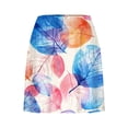 thumbnail image 5 of Taylonsss Clearance Women's Summer Leaf Print Pleated Tennis Skirts Athletic Stretchy Yoga Fake Two Piece Shorts Skirt, 5 of 7