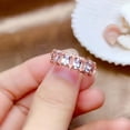 thumbnail image 4 of HeartsAndYou 2ct Natural Blue Aquamarine Stackable Half Eternity Band 14k SOLID Rose Gold, 4 of 8