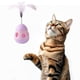 thumbnail image 2 of Juguete dispensador de golosinas para gatos con pluma, interactivo, evita que se vuelque, alimentador lento para gatos, bola de rompecabezas, rosa y morado, 2 of 10