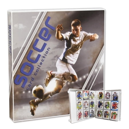 UniKeep Soccer Card Binder - Fully Enclosed Trading Card Case with 10 Platinum Series Pages - Safe for Kids & Adults - Holds Up to 180 Standard Cards - Stackable & Durable for Long-Term Storage