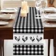 thumbnail image 3 of Table Runners 108 Inches Long Dress Scarves, Farmhouse Black Plaid Farmhouse Coffee/Dining/Kitchen Table Runner for Living Room, Vintage Country Cock Checkered 13x108 Inch, 3 of 9
