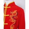 thumbnail image 6 of Miaeowve Kids Boys Girls Kung Fu Suit Unisex Children Dragon Embroidery Tai Chi Outfit Chinese Red 120, 6 of 9