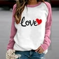 thumbnail image 5 of VgaVtl Long Sleeve Women's Sweatshirts Pink Valentines Tops for Women for Girlfriend Holiday Love Print Loose Pullover Tops, 5 of 5