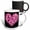 Multicolor, variant on 3drose, a Heart Full of Girly Pink Hearts on Black Background, 15oz Mug