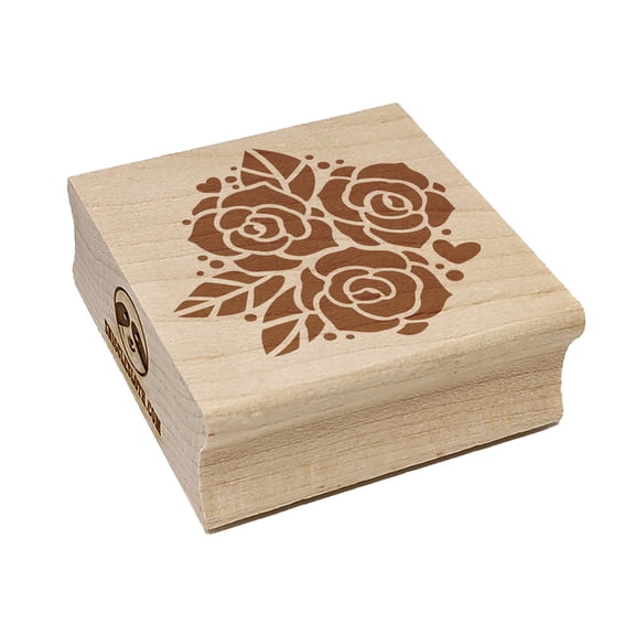 Rose Bundle Wedding Bouquet Square Rubber Stamp Stamping Scrapbooking Crafting - Large 2.75in