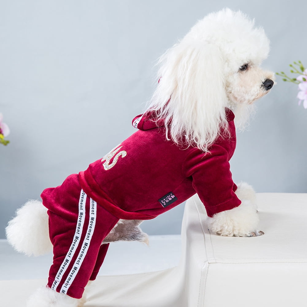 Kepooman Warm & Cozy Dog Hoodie Coat Puppy Shirt with Hat for Small Dogs Boy & Girl, XS-XL Red Kepooman Warm & Cozy Dog Hoodie Coat Puppy Shirt with Hat for Small Dogs Boy & Girl, XS-XL Red